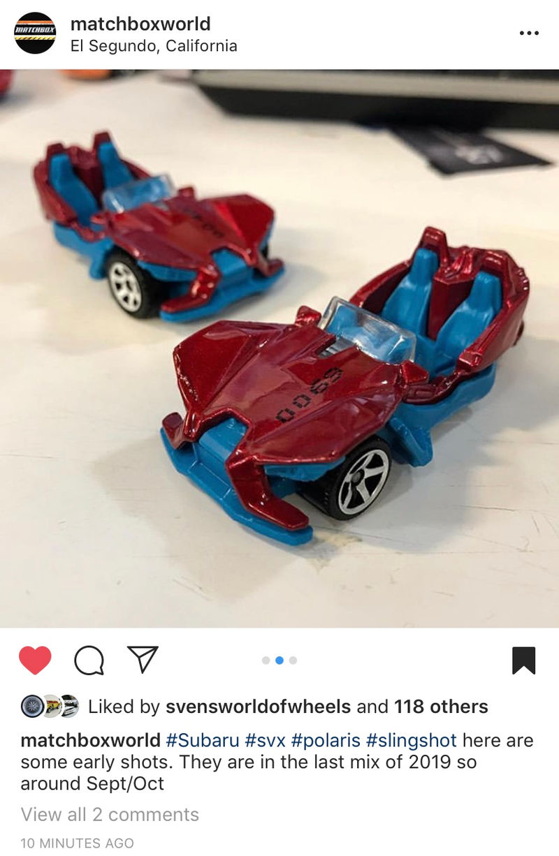 Illustration for article titled Matchbox Teases SVX and Slingshot on Instagram